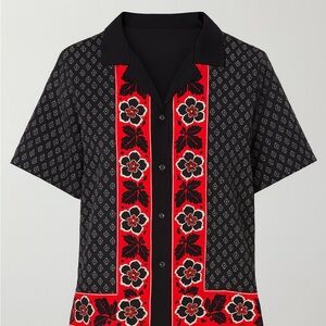 The Kooples Black and Red Patterned Shirt